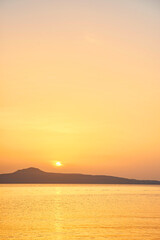 sunset in the sea in Greece