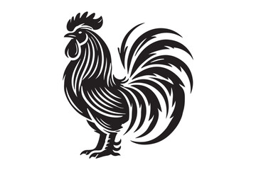 Rooster drawing silhouette