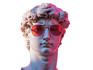 Isolated David Bust with Rose Sunglasses