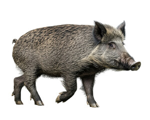 Isolated Wild Boar Walking