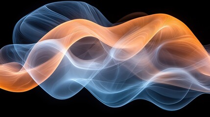 Obraz premium Abstract Blue And Orange Wave Forms Design