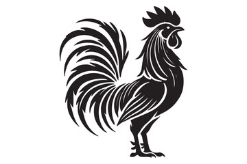 Rooster drawing silhouette