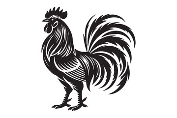 Rooster drawing silhouette