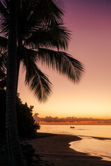 Sunset Caribbean beach Martinique