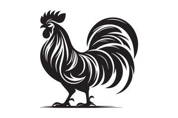 Rooster drawing silhouette