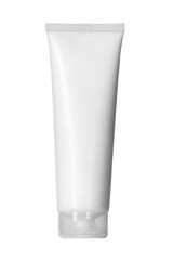 White blank cream tube isolated on white background. Beauty product mockup template. Care about...