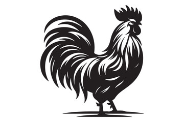 Rooster drawing silhouette
