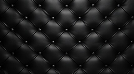A black and white image of a black leather couch