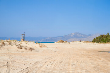 sand dunes on the beach on Elafonisos island,