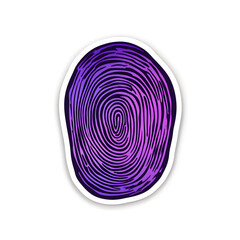 Simple Vector Art of Fingerprint Sticker with Clean Details