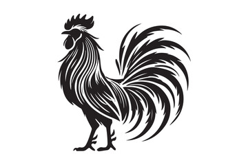 Rooster drawing silhouette