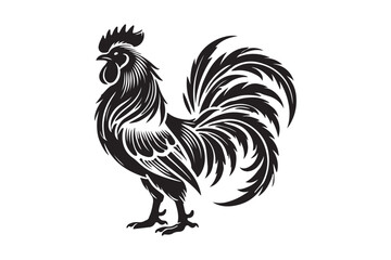 Rooster drawing silhouette