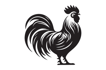 Rooster drawing silhouette
