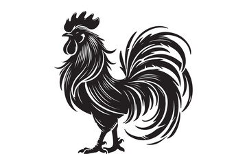 Rooster drawing silhouette