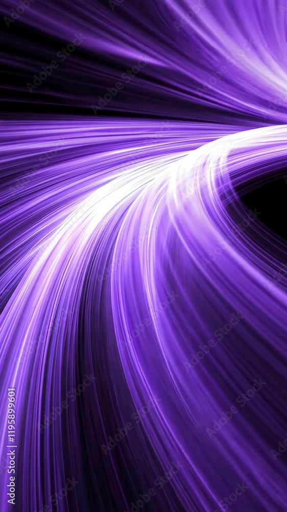 Poster swirling purple light trails create a mesmerizing visual effect in a dark background