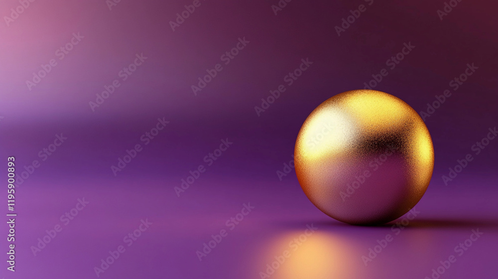 Aufkleber ball resting on a smooth matte purple surface with subtle lighting. generative ai