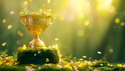 Golden Trophy Blossoms a Celebration of Success and Nature's Grandeur