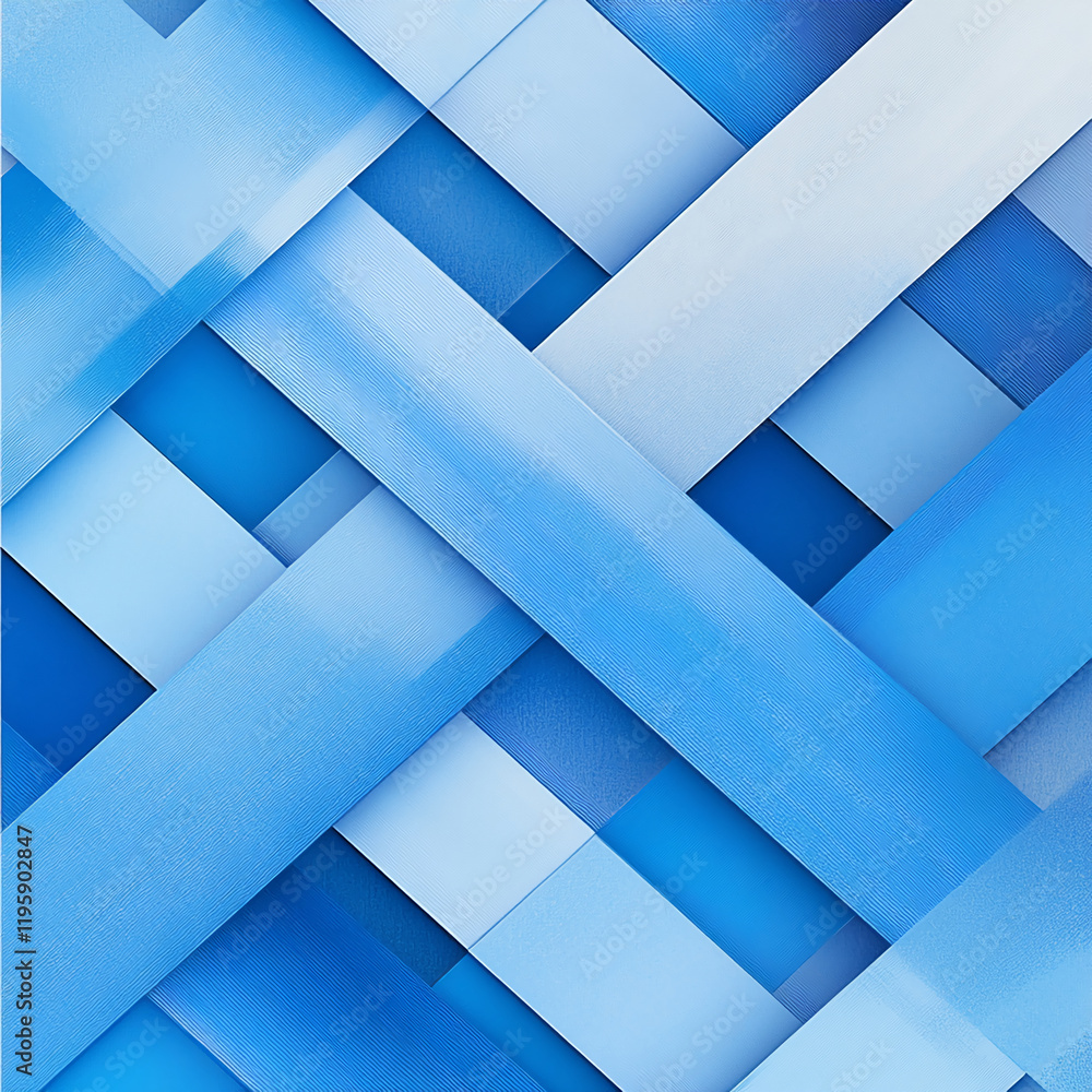 Poster abstract geometric blue pattern with overlapping textured layers