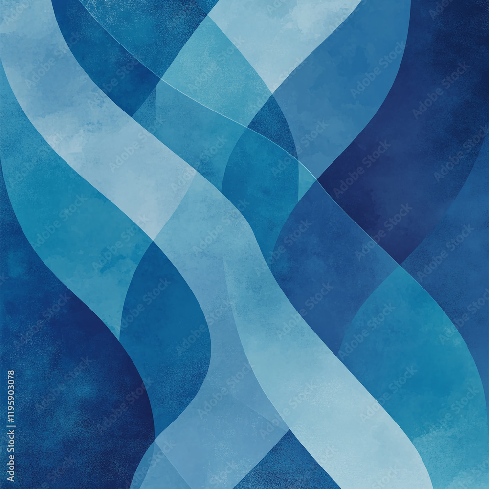 Poster abstract blue gradient waves with overlapping textures