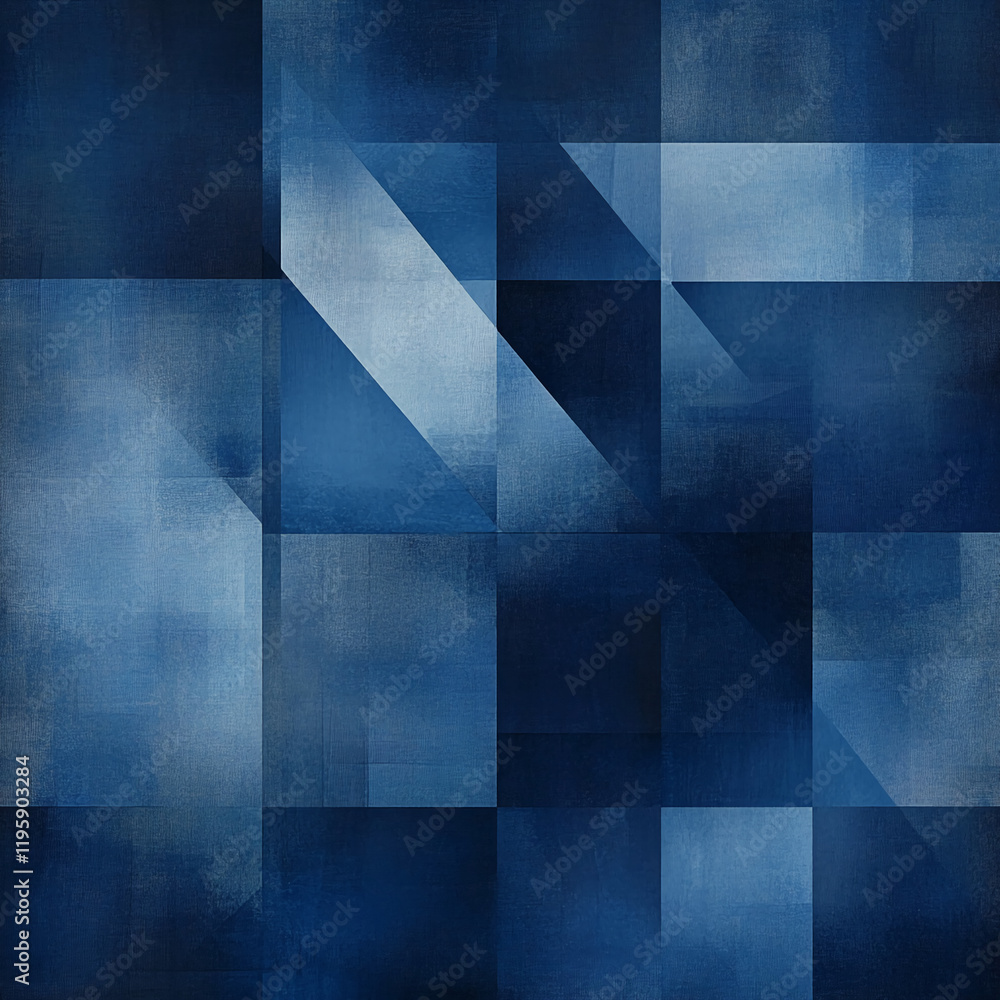 Poster abstract geometric blue gradient pattern with textured squares