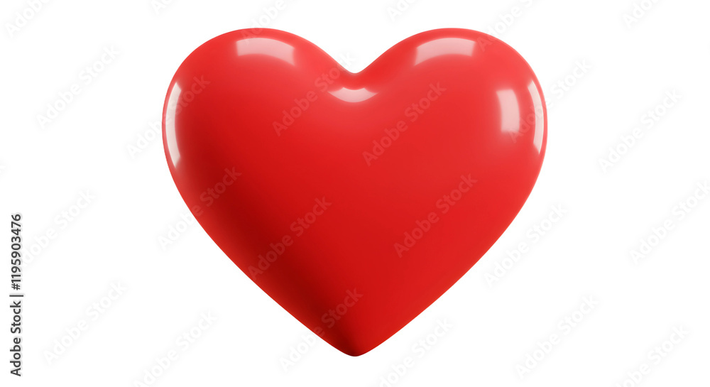 Poster vector red heart isolated on transparent background