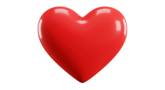 vector red heart isolated on transparent background