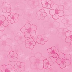 Pink floral background with softly outlined blossoms and subtle texture, perfect for feminine designs, fabric prints, and romantic decorative projects.