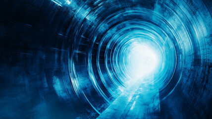 Obraz premium Vortex blue abstract background. Raster bitmap digital illustration. AI artwork.