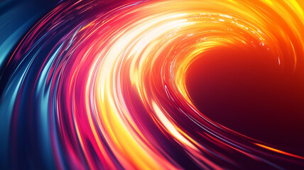 Vortex concept poster abstract background. Coloful bright whirlwind creative banner. Smooth bright lines. Raster bitmap digital illustration. AI artwork.	