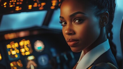 Close-up Portrait of a South African Female Commercial Airline Captain