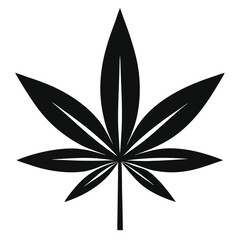 marijuana silhouette, cannabis hemp leaf icon, marijuana flat icon vector  