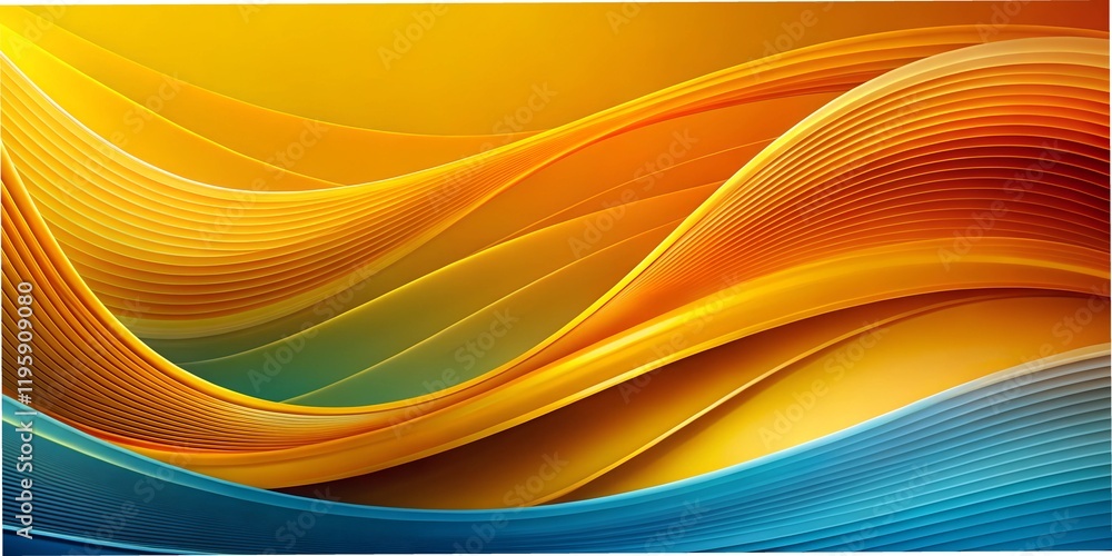 Poster colorful waves of orange and blue create a dynamic flow in a vibrant abstract design suitable for mo