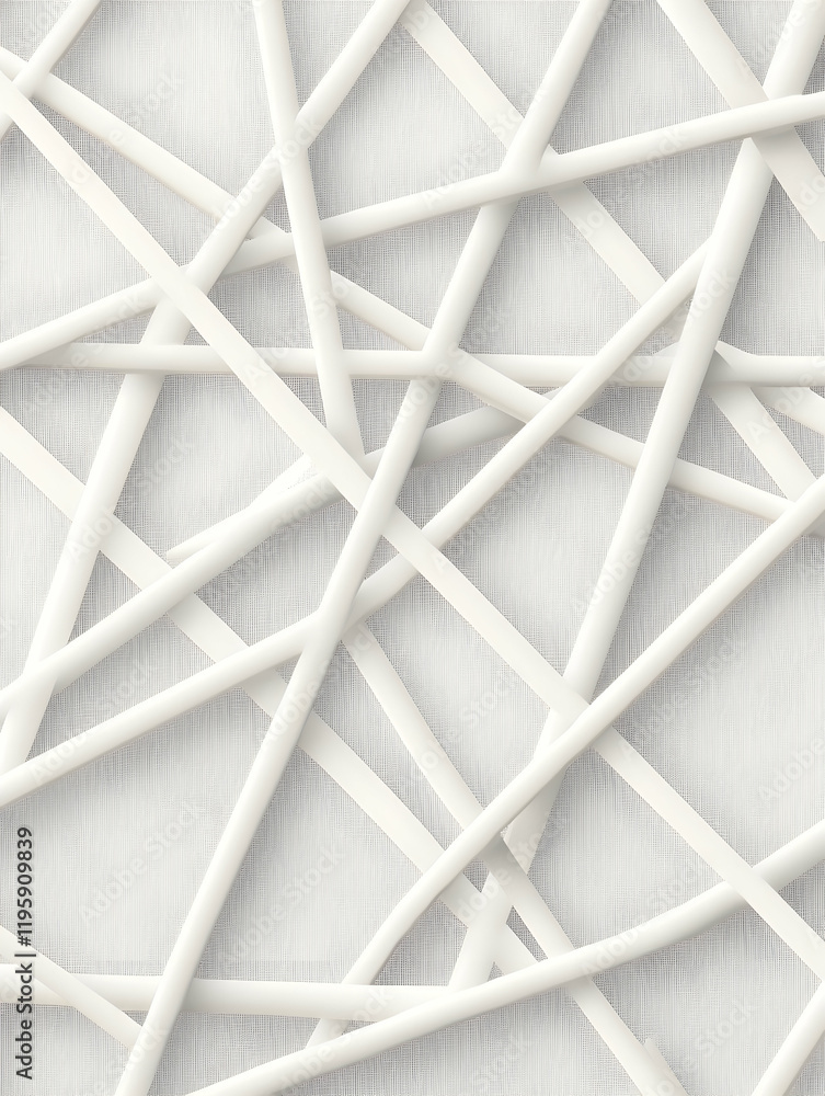 Poster abstract white lines intersecting on gray background, design element for website or print