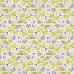 Garden floral paper, seamless fabric with ornamental pattern 