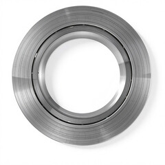 A smooth, circular metallic space station ring isolated on a white background.