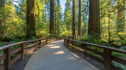 Obraz premium Redwood Forest Path