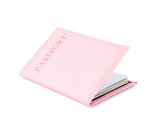 Passport in bright cover isolated on white