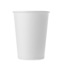 One paper cup on white background. Mockup for design