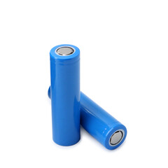 Two AA cell batteries isolated on white