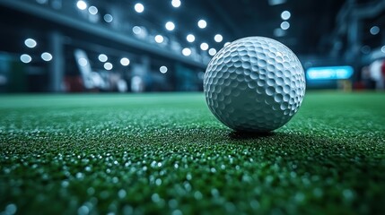 Golf ball indoor putting green expo lights