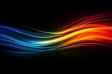 Abstract background colorful waves show in darkness
