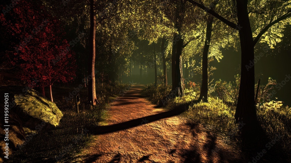 Poster mystical forest path