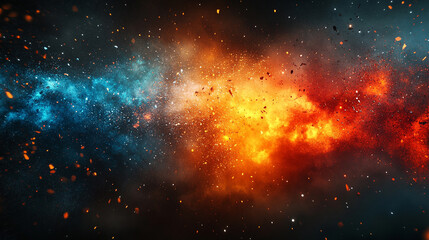 Fototapeta premium Exploding ice shards captured in motion symbolize the power and beauty of frozen elements in a dynamic scene with a bright background and blurred chaos creating a captivating, energetic composition