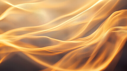 Obraz premium Abstract golden fire flames, smoky swirls.