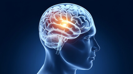Human Brain Anatomy: Side View with Highlight
