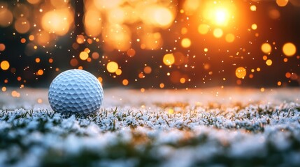 Snowy Golf Course Sunset Winter Golf Ball