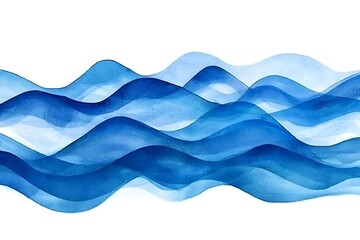 Abstract blue watercolor waves background Watercolor texture Vector illustration