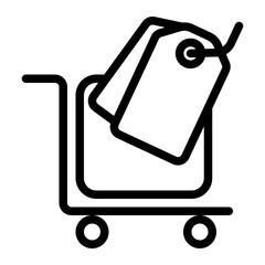 Troley Icon with Outline Style