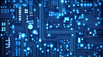 Obraz premium Abstract Blue Circuit Board Technology Design