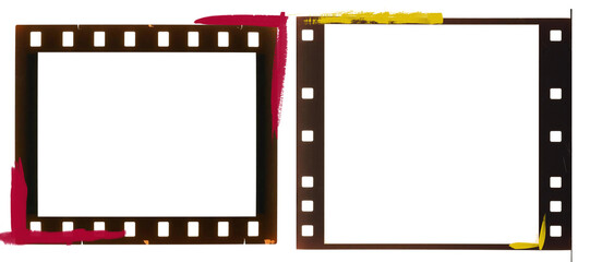 Medium format color film frame. Blank large format blank film negative or picture frame, free photo space.	